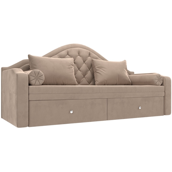 Прямой диван софа Сойер (велюр бежевый) Лига Диванов 100573