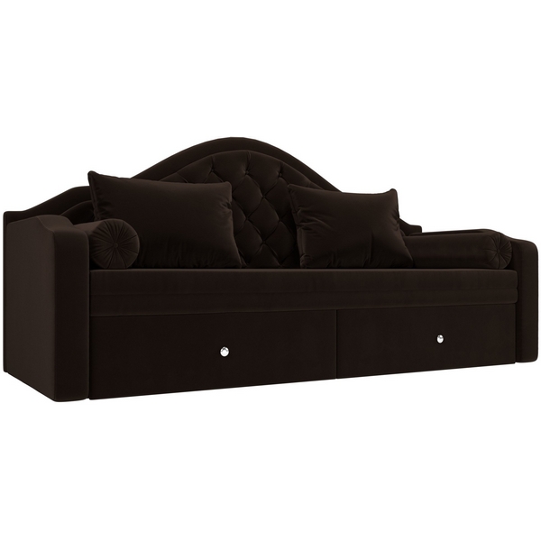 Прямой диван софа Сойер (микровельвет коричневый) Лига Диванов 100570