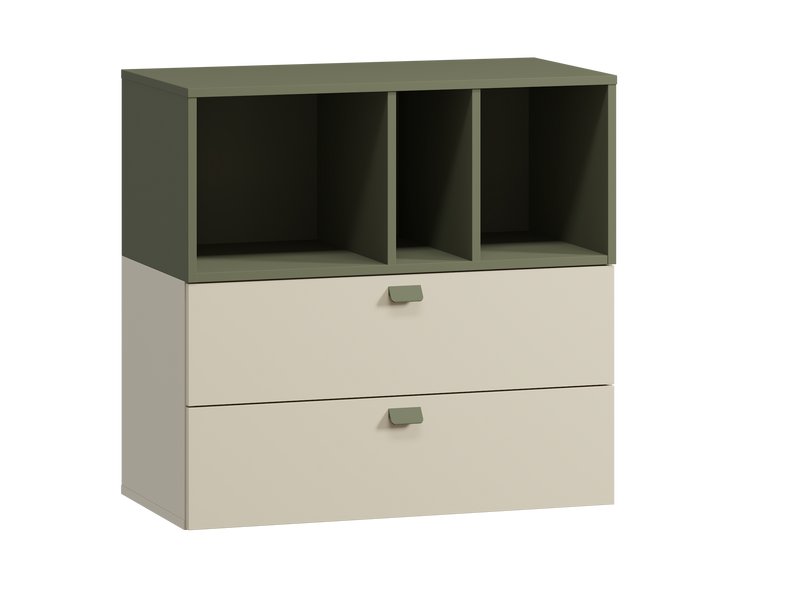 Комод Энзо 80x79 Светло-бежевый/Оливковый