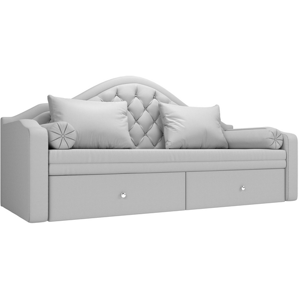 Прямой диван софа Сойер (экокожа белая) Лига Диванов 100587