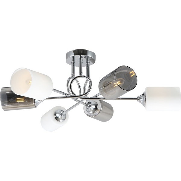 Потолочная люстра на штанге Escada Duo 1126/6PL 6х40Вт E14, металл/стекло, хром