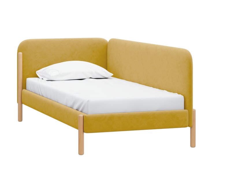 Кровать Кейси 120 Велюр Горчичный