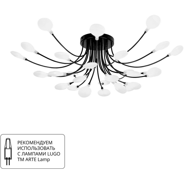 Потолочная люстра Arte Lamp A7423PL-28BK