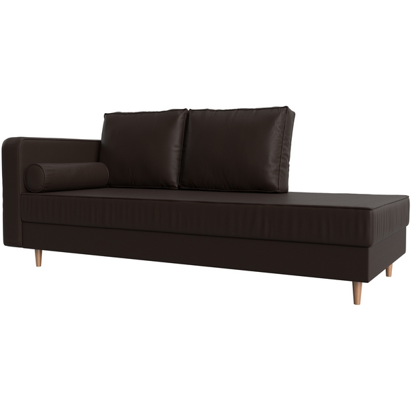 Кушетка Прайм левый (экокожа коричневая) Лига Диванов 100893L