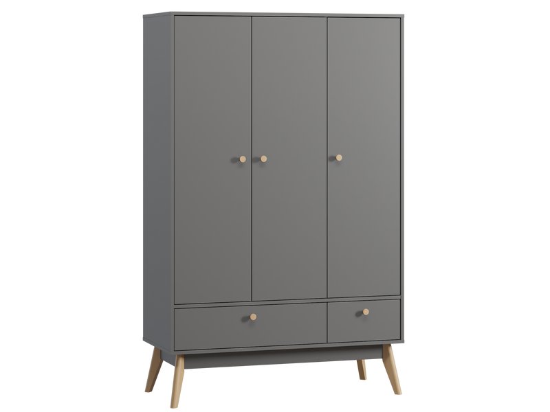 Распашной шкаф Торвалль 3-118x185 Графитовый