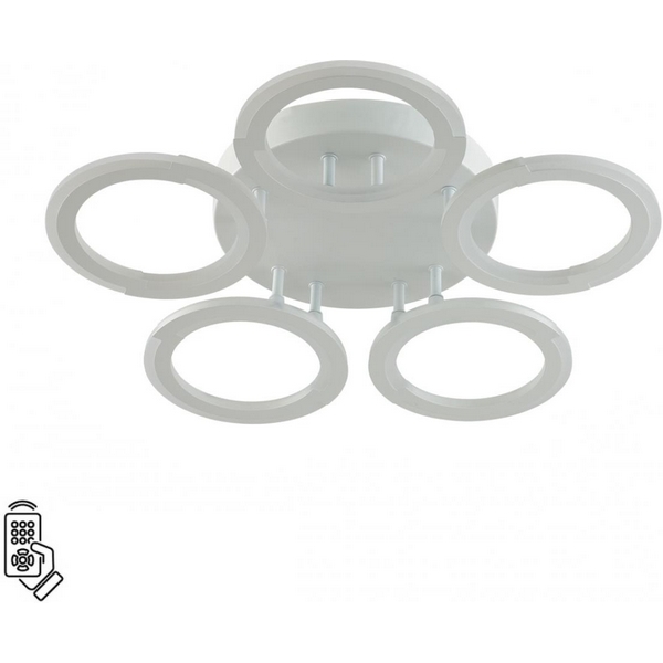 Люстра потолочная светодиодная холодного белого света Lumion Kalifa 8027/55CL белый/белый, металл/акрил с ПДУ LED 55W 3000-6000К 220V кольцо