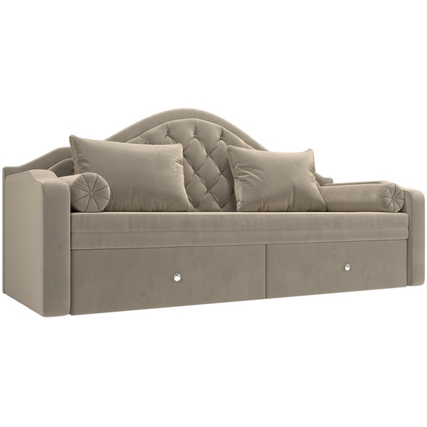 Прямой диван софа Сойер (микровельвет бежевый) Лига Диванов 100568