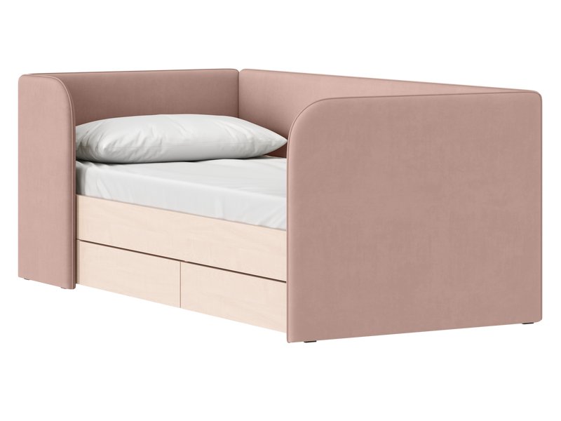 Детская кровать Модди 90 Велюр Розовый