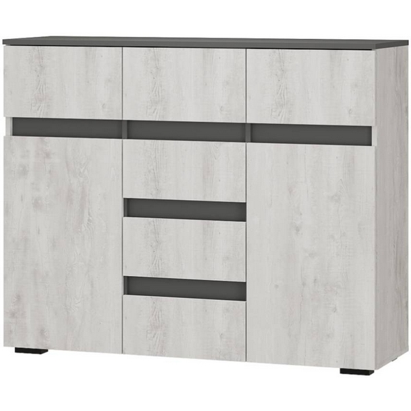 Комод БТС комбинированный Мрия КМ-15, Бетон пайн светлый, графит