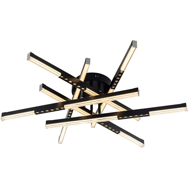 Потолочная люстра светодиодная на штанге с пультом с регулировкой цветовой температуры LED4U L5116-6 BK