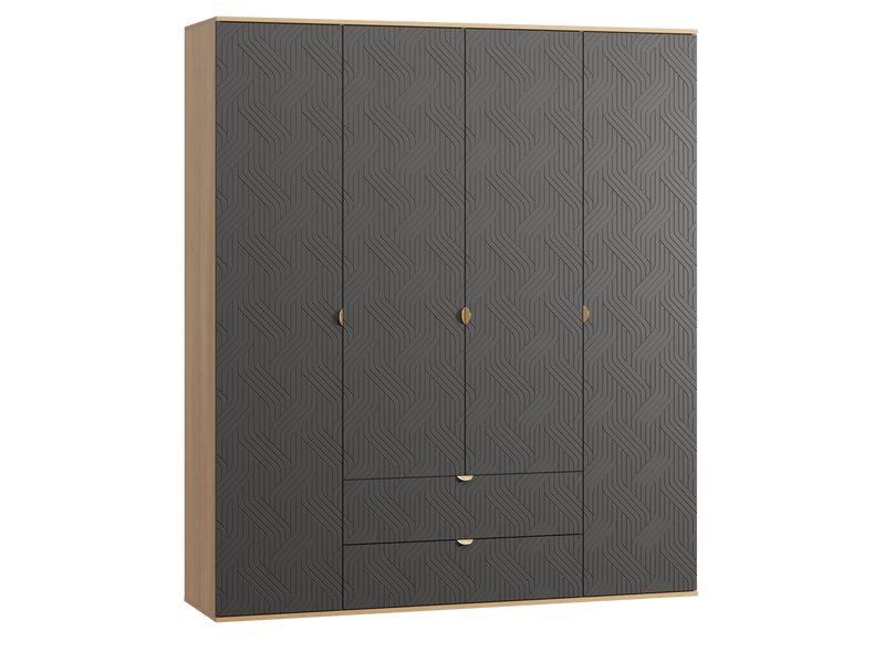 Распашной шкаф Монблан 4-185x215 Косы Графитовый