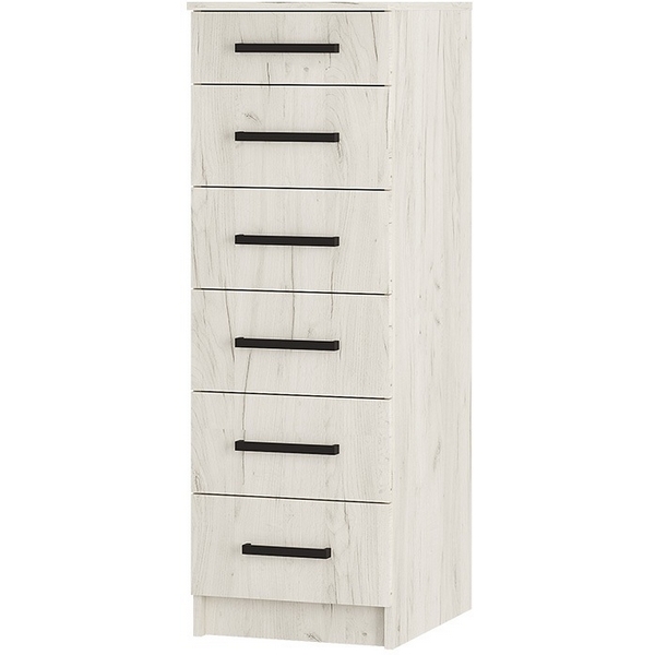 Комод глубиной 50 см БТС высокий Фиеста, Дуб крафт белый