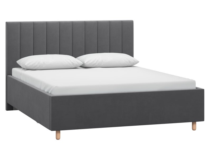 Кровать Адель 180 Велюр Серый