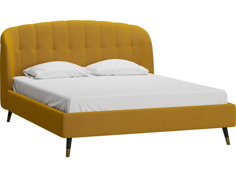 Кровать Льери 160 Велюр Горчичный