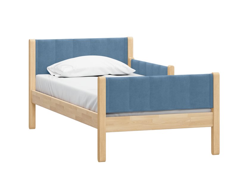 Детская кровать Обри-1 80 Вельвет Голубой