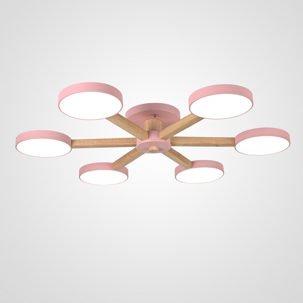 Потолочная люстра LED на штанге с пультом Turna 6 Pink By ImperiumLoft Turna01 (Умный дом, Алиса) 178339-26