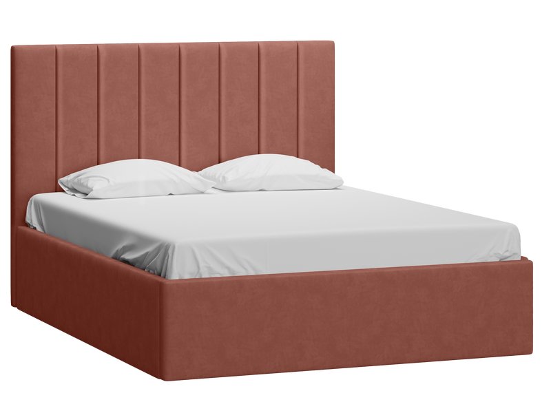 Кровать Вега-П 160 Велюр Терракотовый