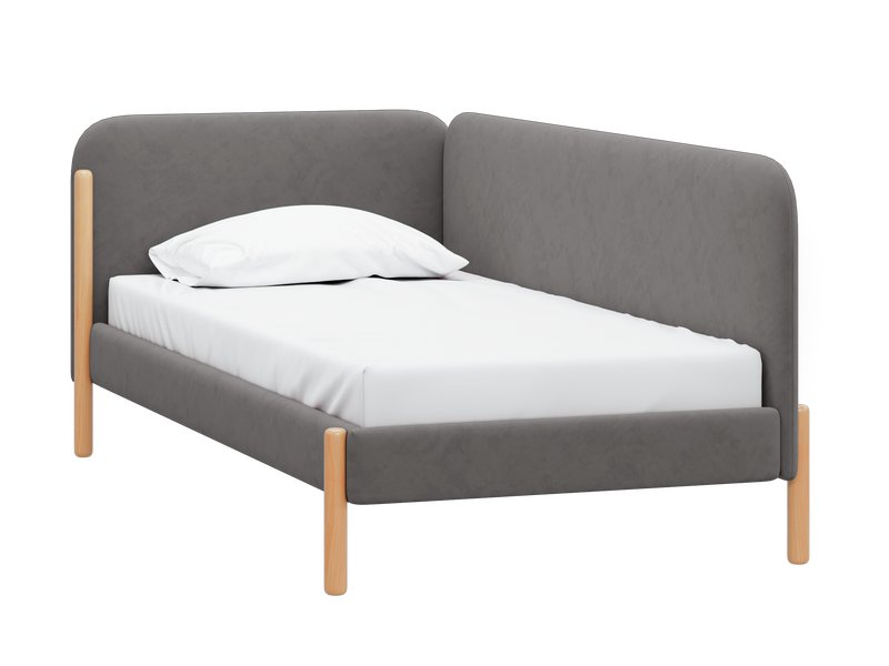 Кровать Кейси 120 Велюр Серый