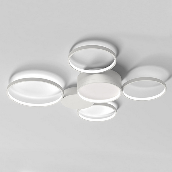 Люстра led с 5 плафонами в виде колец Twine 5 Rings White ImperiumLoft Twine01 (204615-26)