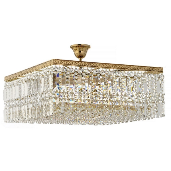 Потолочная хрустальная люстра на штанге Dio D'Arte Cremono Gold Cremono E 1.3.50x50.102 G