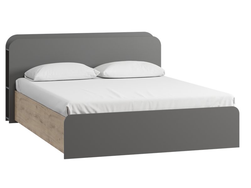 Кровать Бронс-1 160 Серый