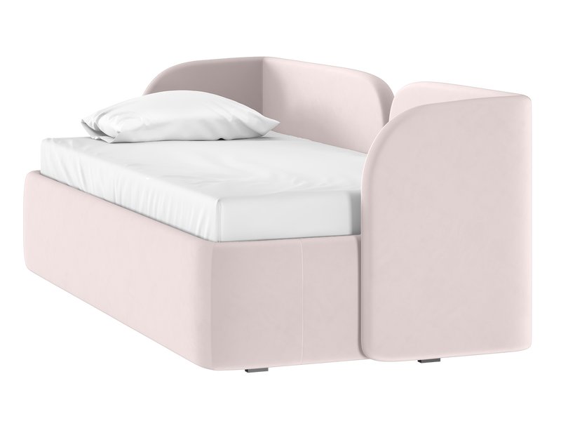 Кровать Амалия 90 Велюр Светло-розовый