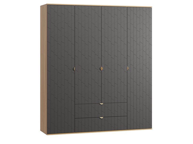 Распашной шкаф Монблан 4-185x215 Грань Графитовый