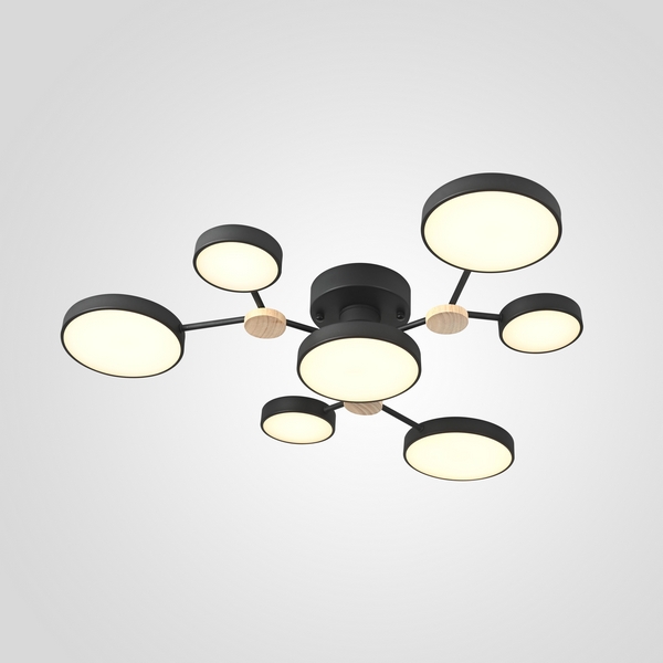 Потолочная светодиодная люстра с пультом управления на штанге Gamma D88 Black Imperiumloft Gamma01 (223768-23) ImperiumLoft