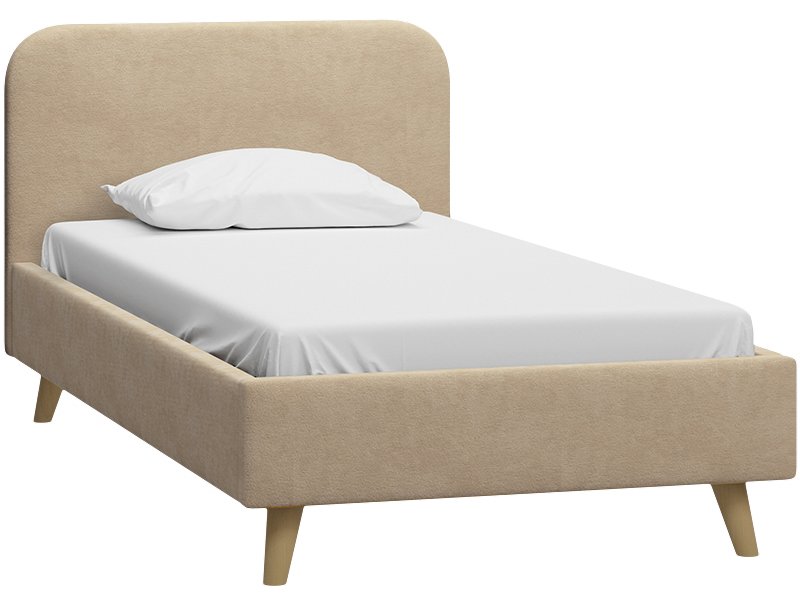 Кровать Лайтси 90 Велюр Песочный