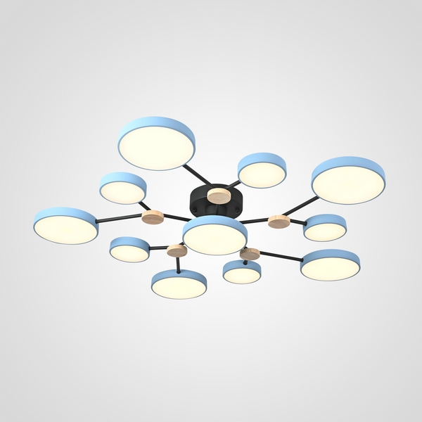 Потолочная светодиодная люстра с пультом управления на штанге Gamma D102 Blue Imperiumloft Gamma01 (223776-23) ImperiumLoft