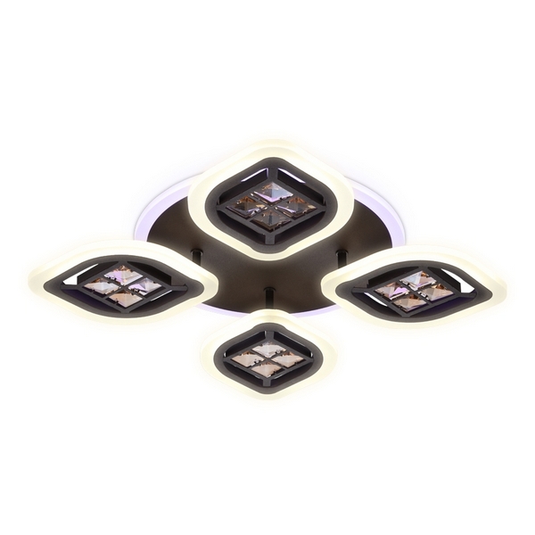 Потолочная люстра светодиодная с пультом регулировкой яркости и цветовой температуры ночным режимом Ambrella Acrylica Ice FA281 (Умный дом)