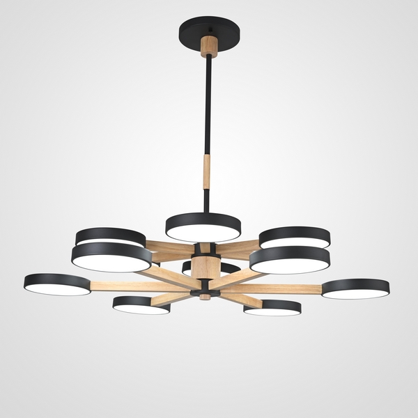 Потолочная люстра LED на штанге Turna Dbl L12 Black By ImperiumLoft Turna-Dbl01 (Умный дом, Алиса) 229086-26