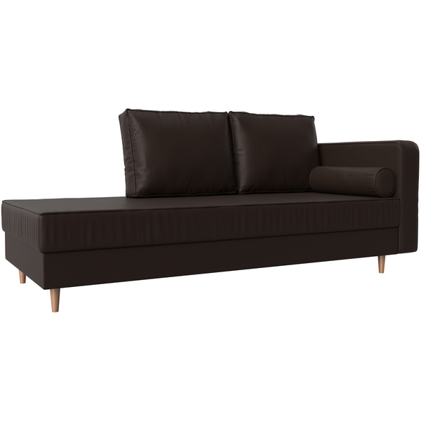 Кушетка Прайм правый (экокожа коричневая) Лига Диванов 100893