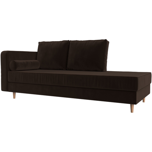 Кушетка Прайм левый (микровельвет коричневый) Лига Диванов 100882L