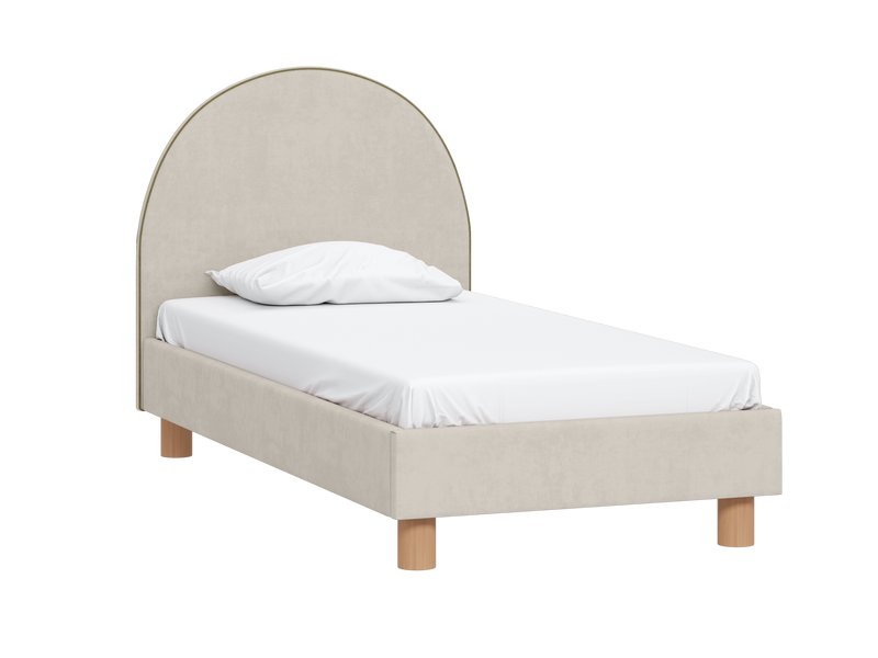 Кровать Лора 90 Вельвет Молочный