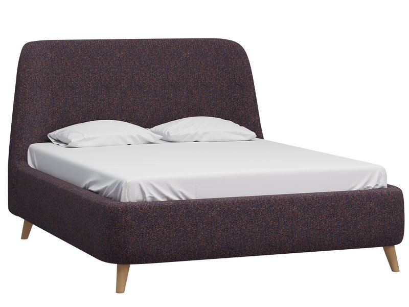 Кровать Молсон 140 Рогожка Темно-синий