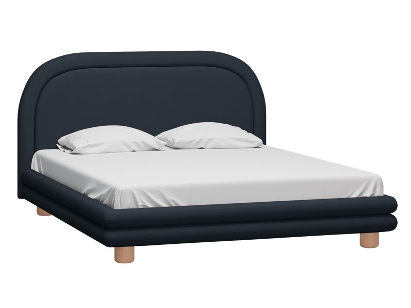 Кровать Ева 140 Велюр Темно-синий