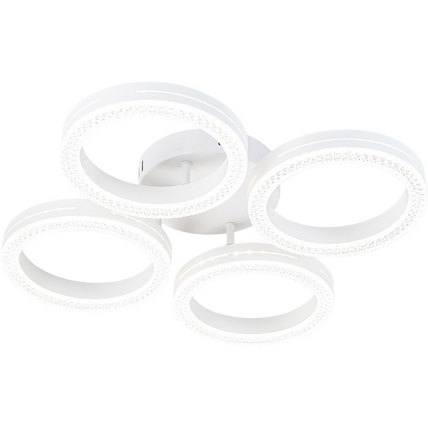 Потолочная люстра (+ночной режим) с пультом Escada Fianit 10282/4LED 60Вт, металл/акрил, белый/прозрачный