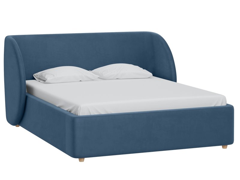 Кровать Юна 180 Велюр Синий