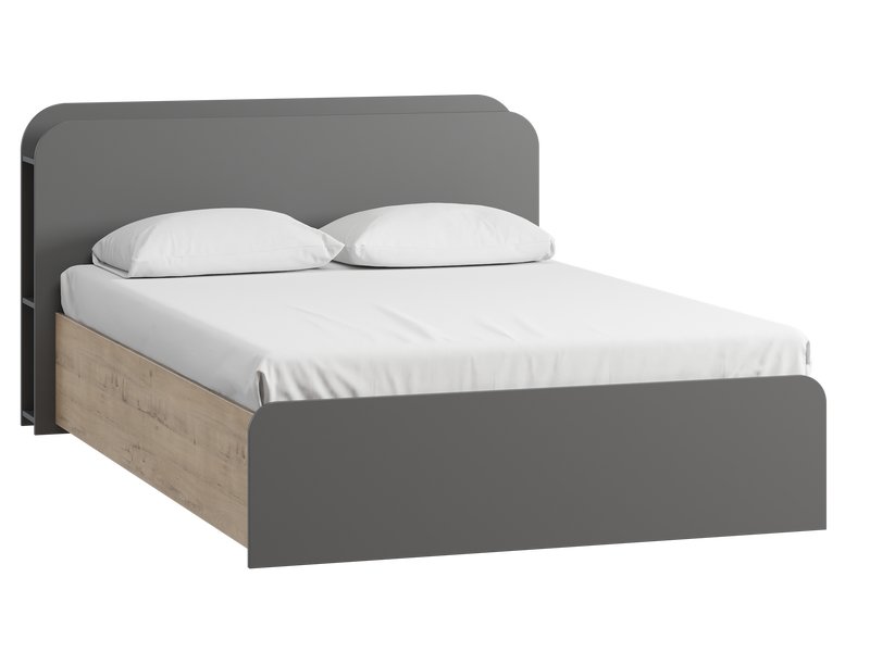 Кровать Бронс-1 140 Серый