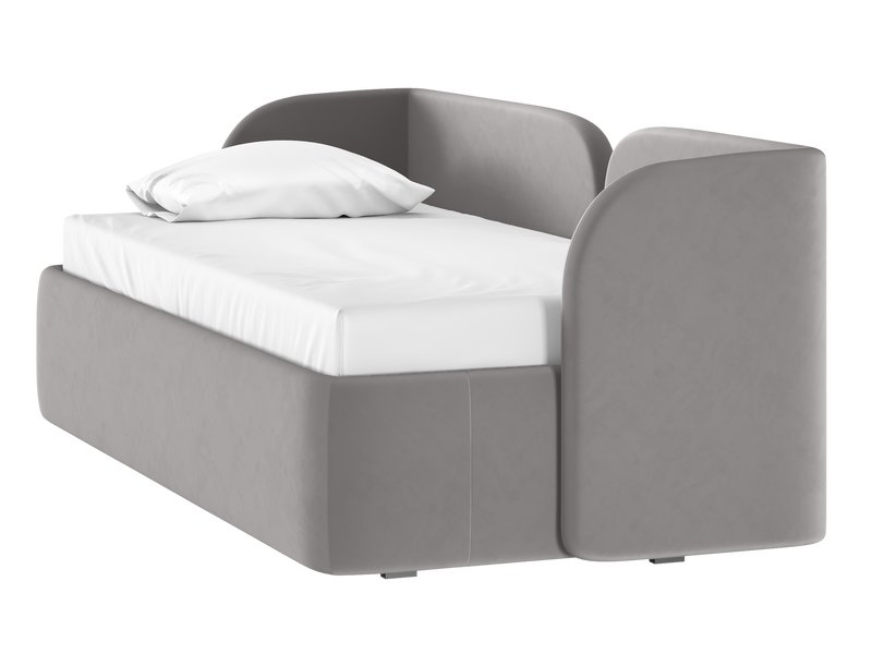 Кровать Амалия 90 Велюр Светло-серый