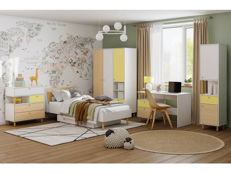 Модульная детская Дикинс 1 Береза/Желтый