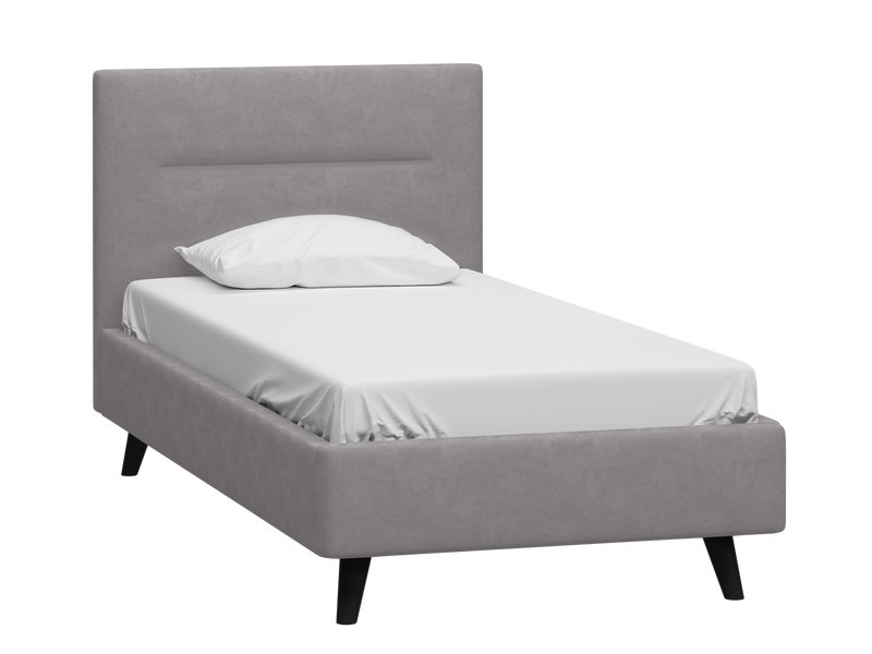 Кровать Пайл 120 Велюр Светло-серый
