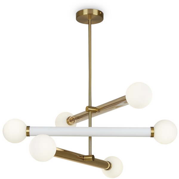 Потолочная люстра на штанге Freya Cross FR5381PL-06G шарики