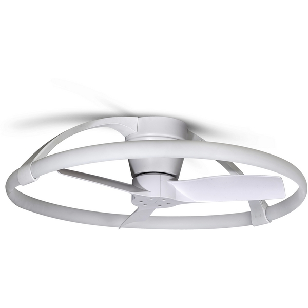 Люстра потолочная с пультом диаметром 30 см светодиодная с вентилятором пультом и управлением смартфоном голосовым регулировкой цветовой температуры Mantra Nepal 7801 (Умный дом)