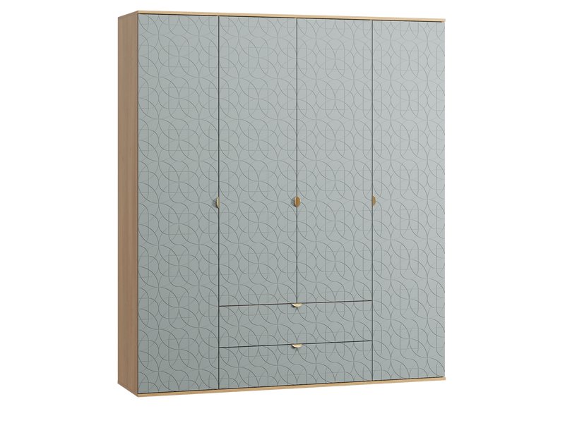 Распашной шкаф Монблан 4-185x215 Ритм Мятный