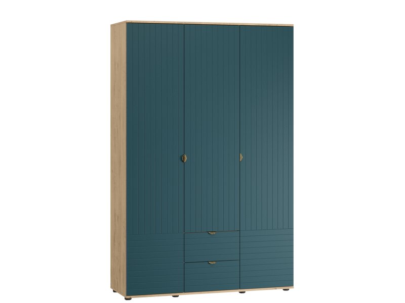 Распашной шкаф Монблан 3-139x215 Линии Аквамарин/Дуб Ирландский