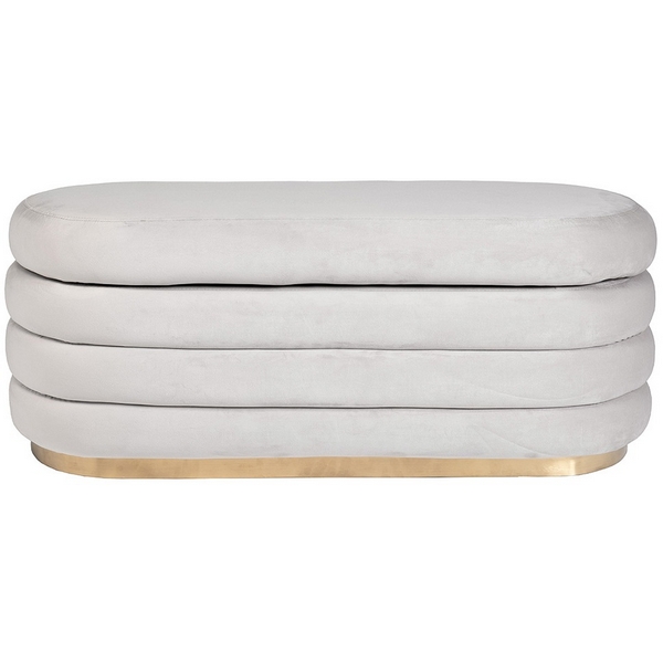 Банкетка Garda Decor N-BANK-547 SER (Золото/Светло-серый)