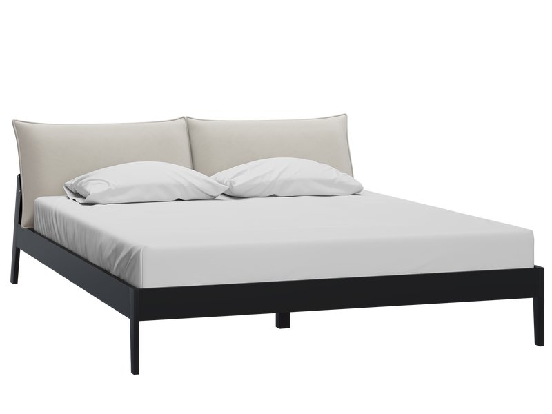 Кровать Эвелен-Серый 140 Велюр Светло-серый