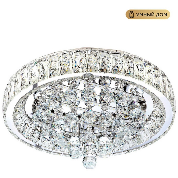 Потолочная люстра светодиодная хрустальная с пультом и управлением смартфоном с регулировкой цветовой температуры и яркости LED4U L032-500
